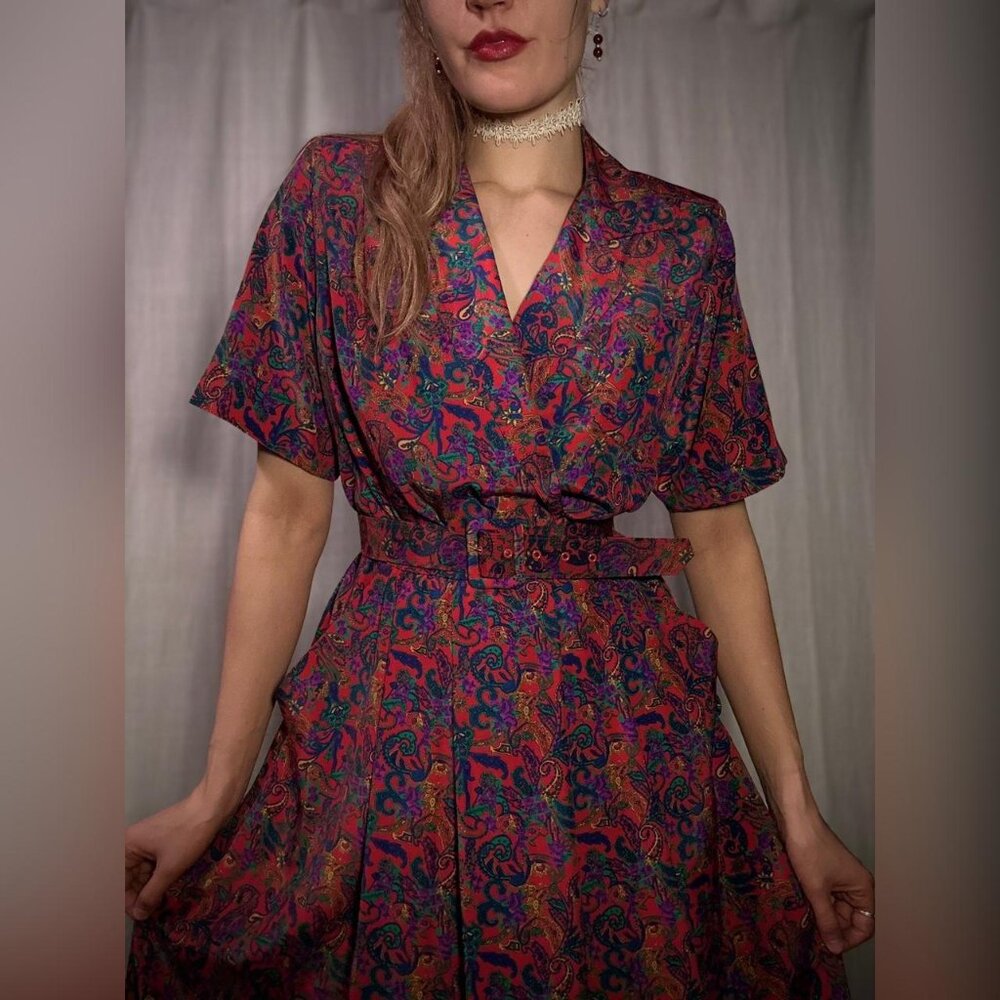 🧡 80’s Leslie Fay Paisley Midi 🧡